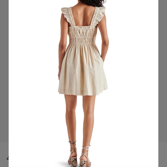 Steve Madden Harmony Oatmeal Flowy MiniDress Sz Small - Picture 3 of 8